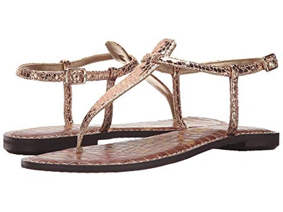 Sam Edelman Gigi Rose Gold Boa Snake Print Leather Thong Sandals