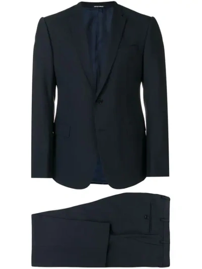 Emporio Armani Wool & Silk Two-piece Suit In Navy