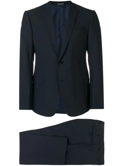 Emporio Armani Wool & Silk Two-piece Suit In Blue