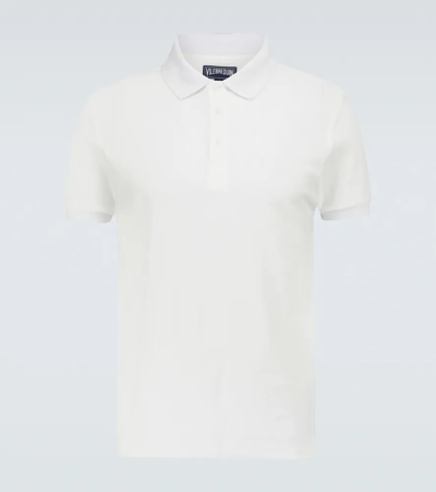Vilebrequin Terry Cotton Pacific Polo Shirt In White