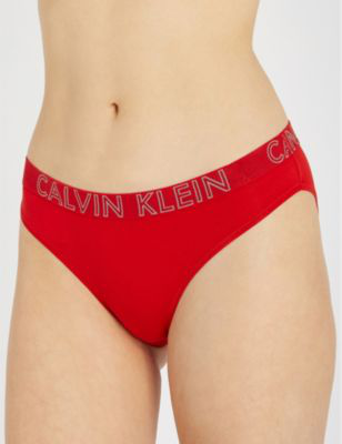 Calvin Klein Ultimate Stretch-cotton Bikini Briefs In Rym Manic Red |  ModeSens