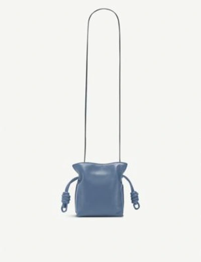 Loewe Flamenco Knot Mini Leather Bag In Varsity Blue