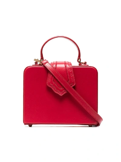 Mehry Mu Red Fey Mini Leather Box Bag