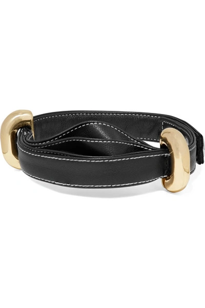 Ellery Bremen Leather And Gold-tone Choker