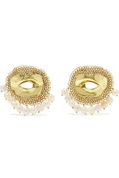 Ellery Pedigree Xl Eye Gold-tone Pearl Earrings