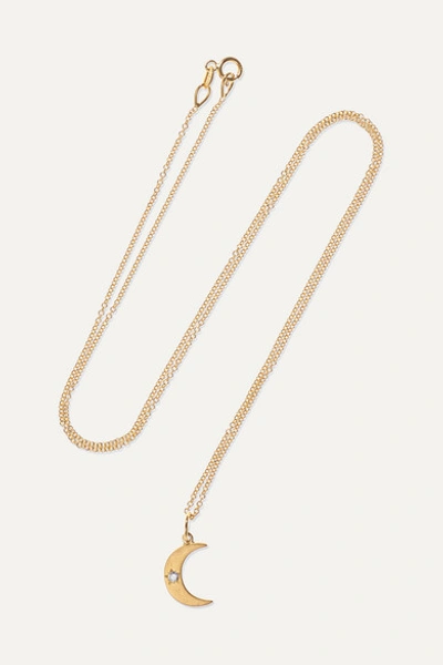 Andrea Fohrman Crescent Moon 18-karat Gold Diamond Necklace