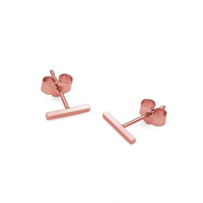 Myia Bonner 9k Rose Gold Bar Stud Earrings
