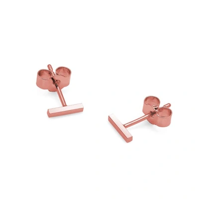 Myia Bonner 9k Rose Gold Mini Bar Stud Earrings