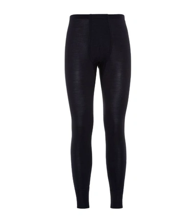 Hanro Woollen Silk Long Johns In Black