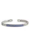 John Hardy Sterling Silver Classic Chain Blue Sapphire Flex Cuff In Blue/silver