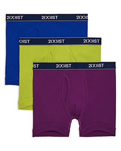 2(x)ist Essentials Boxer Briefs, Pack Of 3 In Purple/green/blue