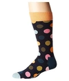 Happy Socks Big Dot Socks In Navy/orange/teal