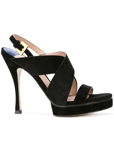 Stuart Weitzman Women's Hester Suede Platform High-heel Sandals In Black