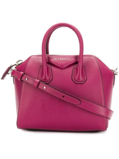 Givenchy Antigona Bauletto Bag In Leather In Violet