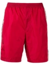 Gucci Gg Supreme Logo Swim Shorts - Red