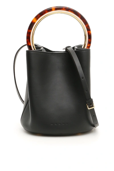 Marni Pannier Bucket Bag In Black