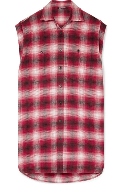 Adaptation Oversized Checked Cotton-flannel Shirt In Red