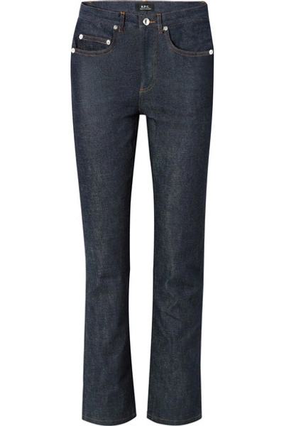 Apc Standard High-rise Straight-leg Jeans In Dark Denim