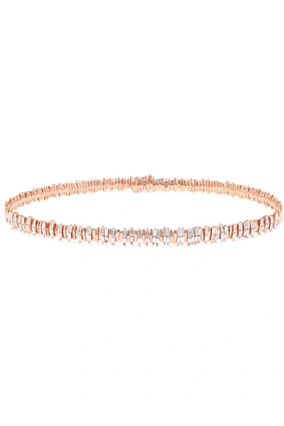 Suzanne Kalan 18-karat Rose Gold Diamond Choker