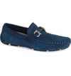 Ferragamo Parigi Bit Driving Moccasin In Petrol Petrol