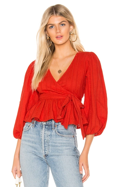Tularosa Candace Blouse In Cherry Red