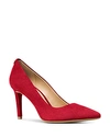 Michael Michael Kors Dorothy Flex Suede Pointed Toe High-heel Pumps In Scarlet