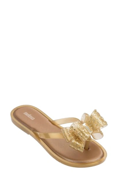 Melissa Women's Sweet Flip-flops In White/ Gold