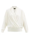 Nili Lotan Lakota Wrap-front Draped Cashmere Sweater In Ivory