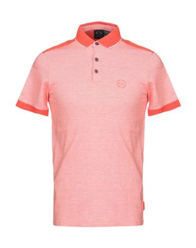 Armani Exchange Polo Shirts In Coral