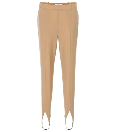 Givenchy Mid-rise Wool Stirrup Pants In Beige