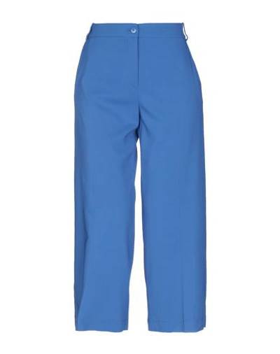 Pinko Cropped Pants & Culottes In Bright Blue