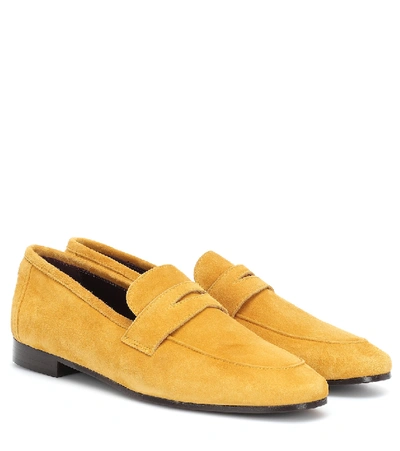 Bougeotte Van Gogh Suede Penny Loafers In Yellow