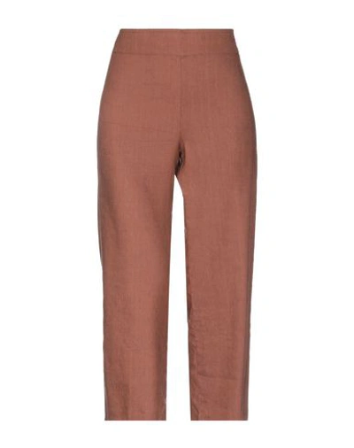 Avenue Montaigne Cropped Pants & Culottes In Brown