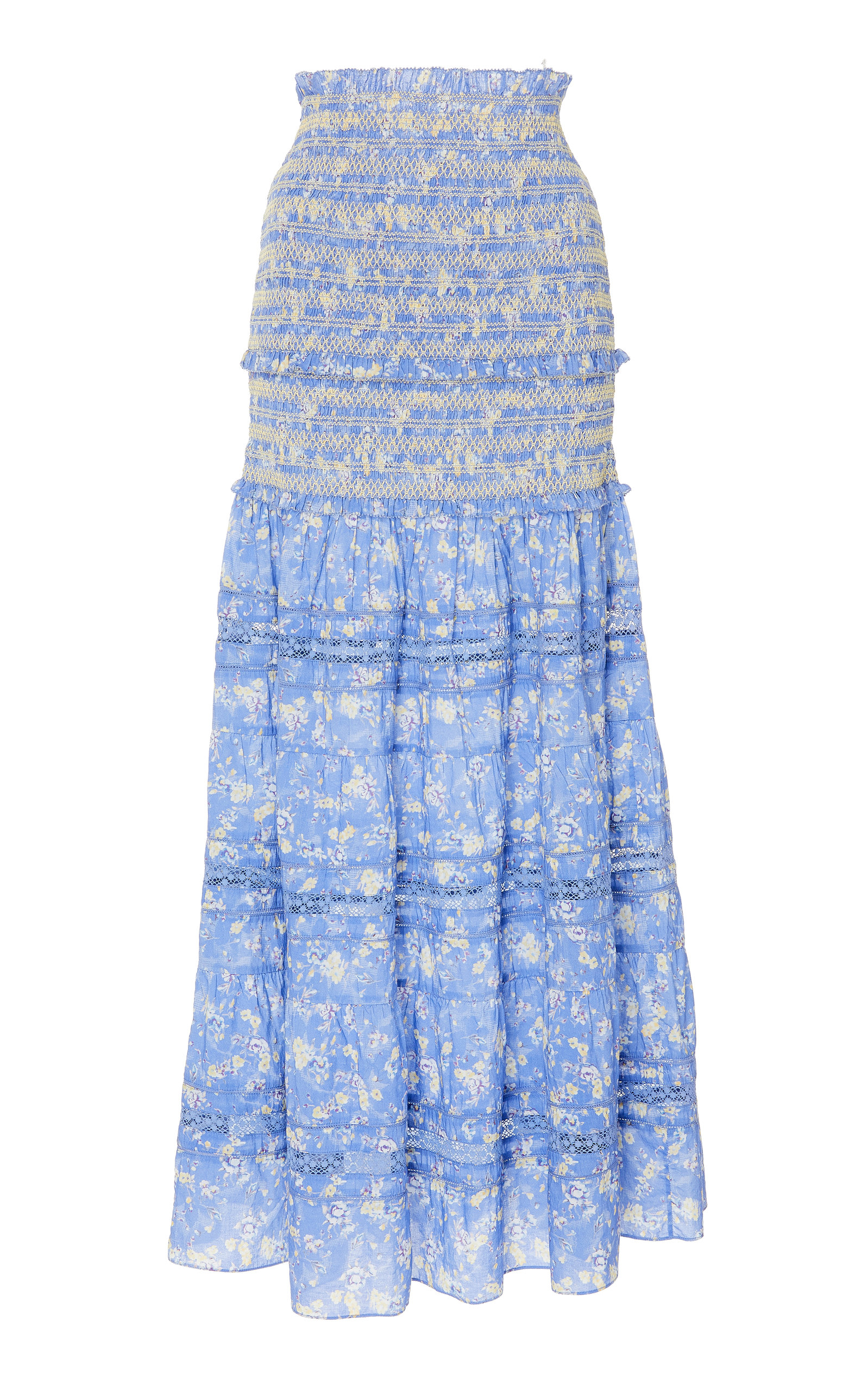 cotton maxi skirt blue