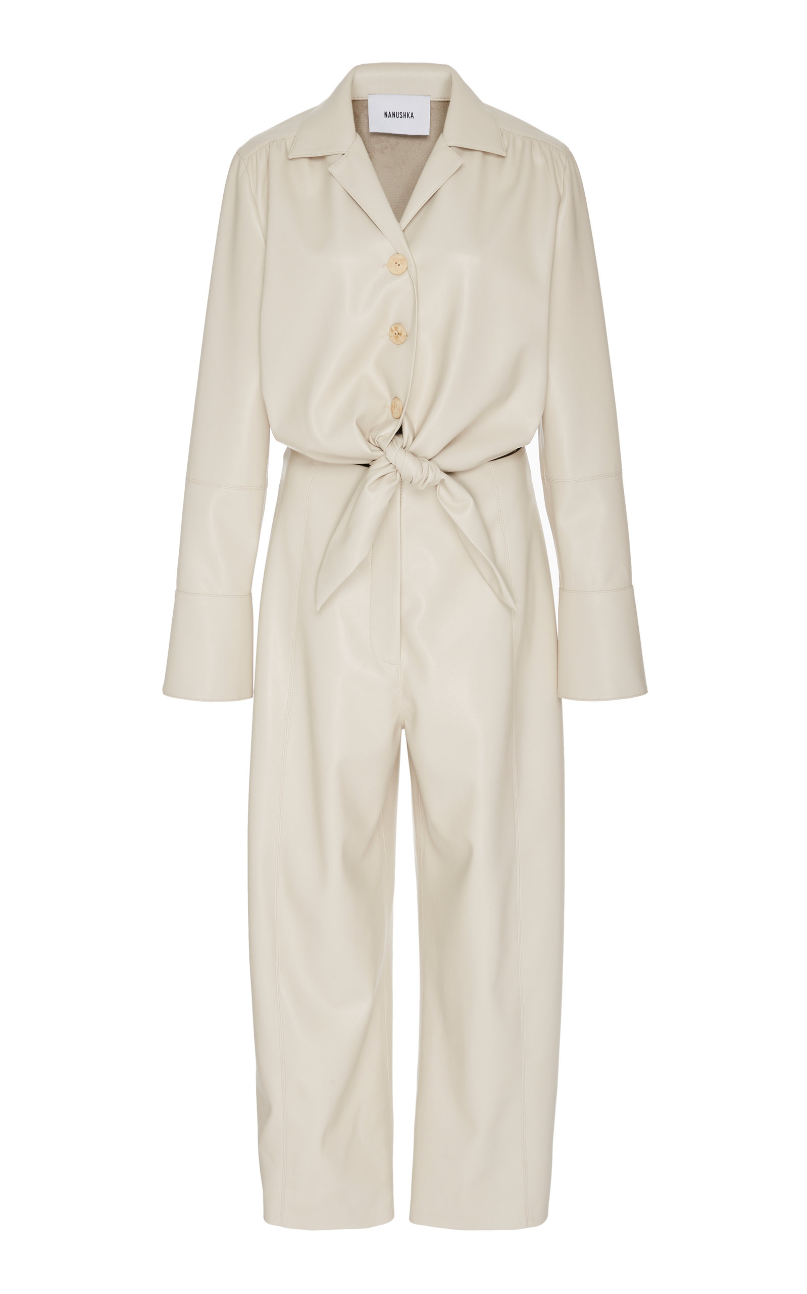white leather jumpsuit