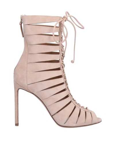 Francesco Russo Ankle Boot In Pale Pink