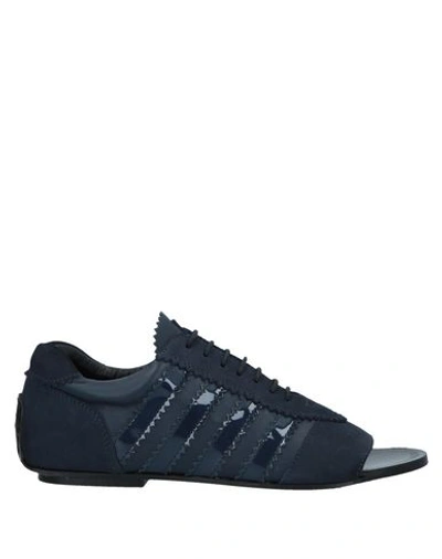 High Laced Shoes In Dark Blue