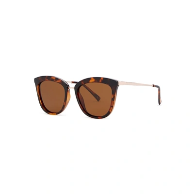Le Specs Caliente Oval-frame Sunglasses In Brown