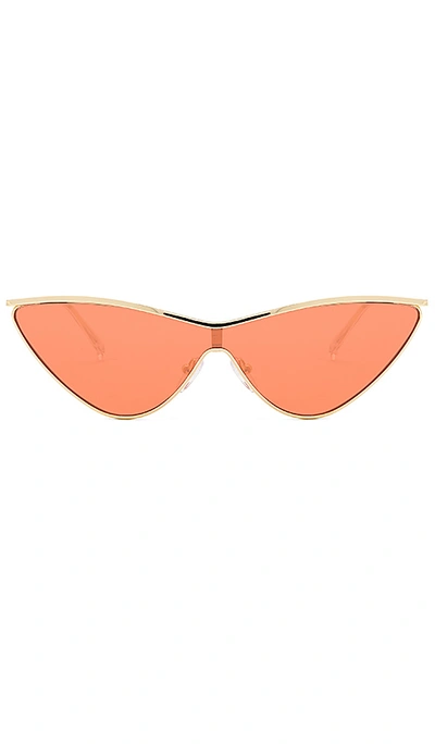 Le Specs X Adam Selman Fugitive Cat-eye Sunglasses In Bright Gold & Tangerine Tint
