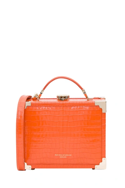 Aspinal Of London Mini Trunk Crossbody Bag In Arancio