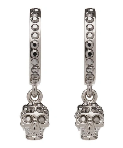 Alexander Mcqueen Silver-tone Mini Creole Skull Hoop Earrings