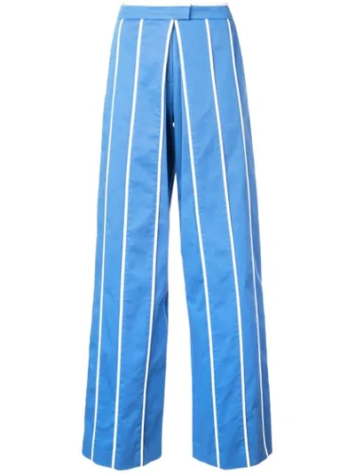 Derek Lam Cotton Twill Pinstripe Trousers In Neutrals