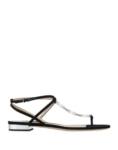 Giorgio Armani Flip Flops In Black