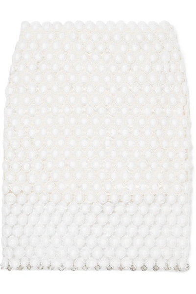 Paco Rabanne Crocheted Midi Skirt In White