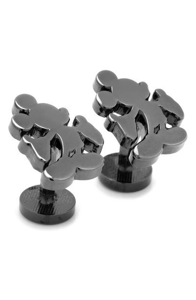 Cufflinks, Inc Mickey Mouse Silhouette Cuff Links In Black