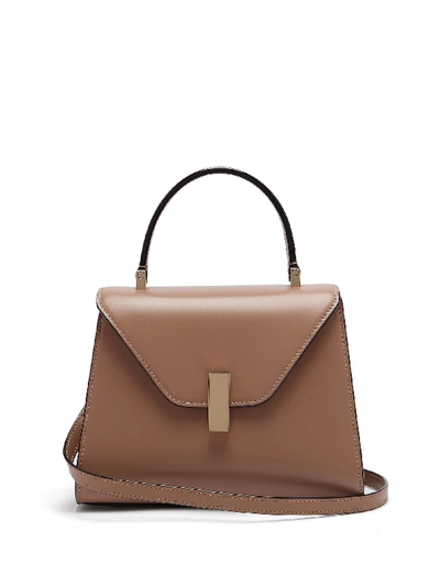 Valextra Mini Iside Brushed Leather Bag In Beige
