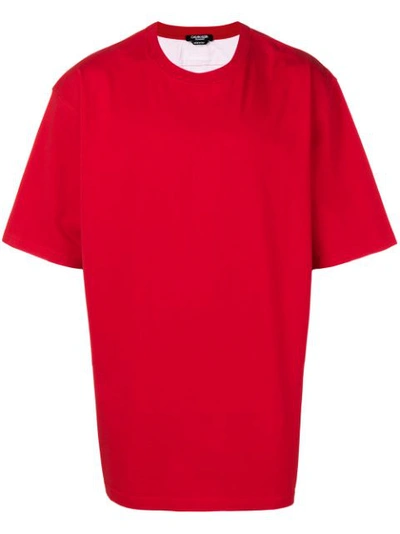 Calvin Klein 205w39nyc Logo-embroidered Oversized Cotton T-shirt In Red