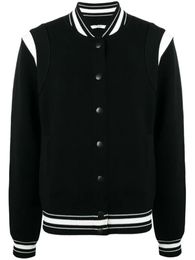 Givenchy Black & White Wool 4g Bomber Jacket