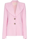 Khaite Alexis Single-breasted Blazer In Pink