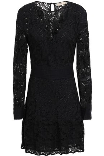 Ba&sh Aphrodite Broderie Anglaise Cotton Mini Dress In Black